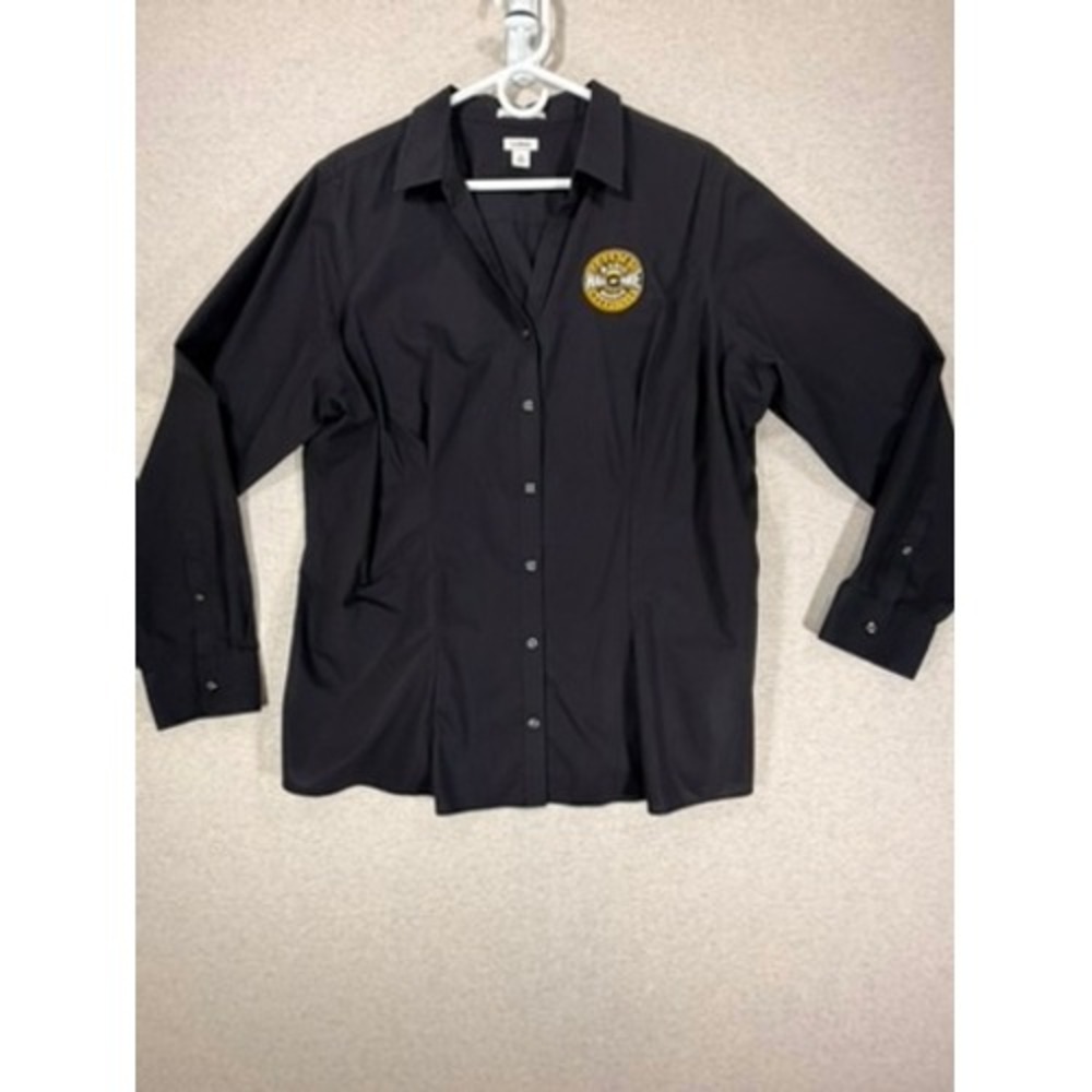 L.L. Bean Button Down Shirt Womens 2X Black Nashville Country Music Patch